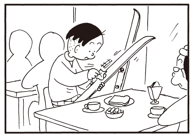 【無料漫画】かりあげクン(696)3月も毎日 配信!「試着」「おさい銭」スキー板に塗っているのは?/植田まさしの画像