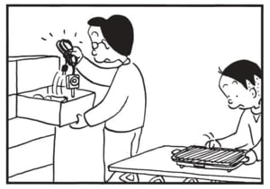 【無料漫画】かりあげクン（1759回）毎日配信！「インタビュー」「鉄板焼き」歌手にマイクを向けて“変な要求”／植田まさし 7