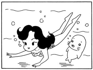 【無料漫画】毎日配信！少年アシベ（158）「人魚のように」森下裕美／キュートなゴマフアザラシの“ゴマちゃん”をめぐる名作ギャグ4コマ 8