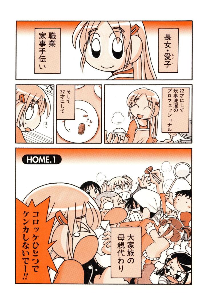 長女・愛子職業家事見習い　２２才にして炊事洗濯のプロフェッショナル　そして２２才にして　大家族の母親代わりコロッケひとつでケンカしないでー！！