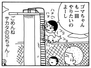 ゴマちゃんも一回やりたいのよーし　ごめんねサカタの兄ちゃん…