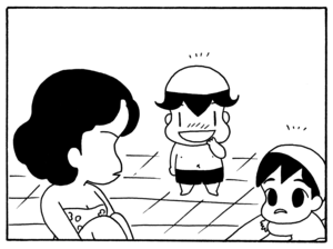 【無料漫画】毎日配信!少年アシベ(109)「プールサイドのあなた」森下裕美/キュートなゴマフアザラシの“ゴマちゃん”をめぐる名作ギャグ4コマ 12