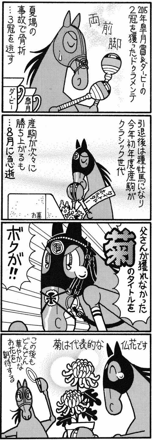 ２０１５年皐月賞＆ダービーの２冠を獲ったドゥラメンテ　夏場の事故で骨折…３冠を逃す