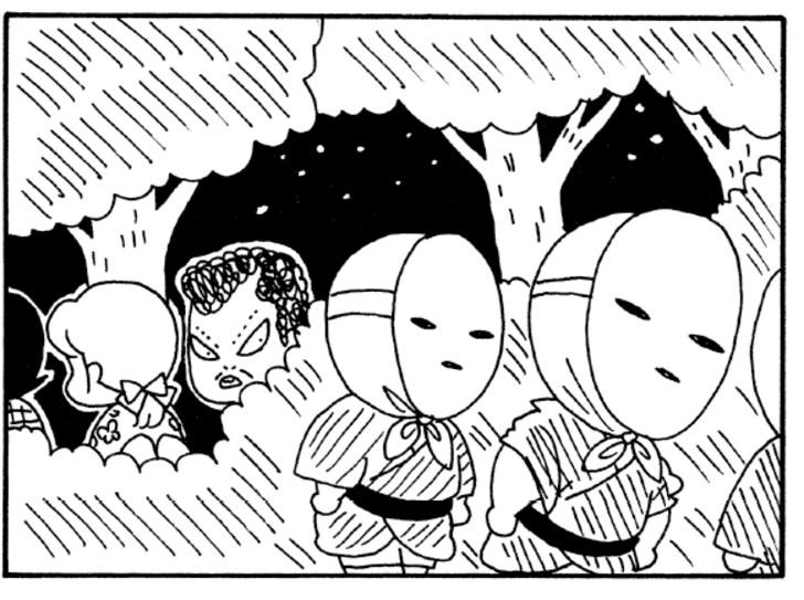 【無料漫画】ここだけのふたり!（196）「飛ぶ虫」「今と昔」夏祭りで見た怪しげな仮面をつけた人たちは一体何…？／森下裕美の画像