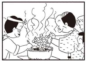 【無料漫画】かりあげクン(1926回)毎日2回配信!「鏡開き」突然妙な音がしたワケは/植田まさし 2