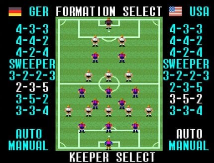 スーパーファミコン『スーパーフォーメーションサッカー』縦画面