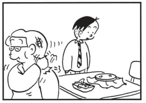 【無料漫画】かりあげクン（1745回）毎日配信！「ほおづえ」「ししゅう」勤務態度の悪さを告げ口したら…／植田まさし 7