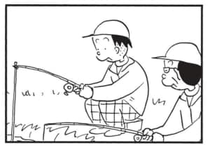 【無料漫画】かりあげクン(1438回)毎日配信!「えさ」「フロント」太すぎる釣り糸の正体は…/植田まさし 2
