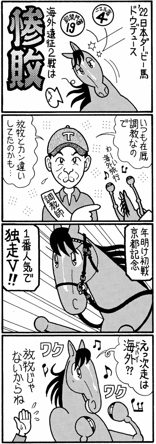 ’２２日本ダービー馬ドウデュース　海外遠征２戦は惨敗