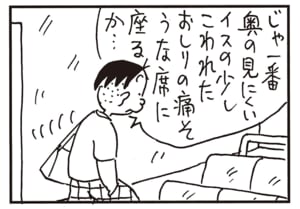 じゃ一番奥の見にくいイスの少しこわれたおしりの痛そうな席に座るか…