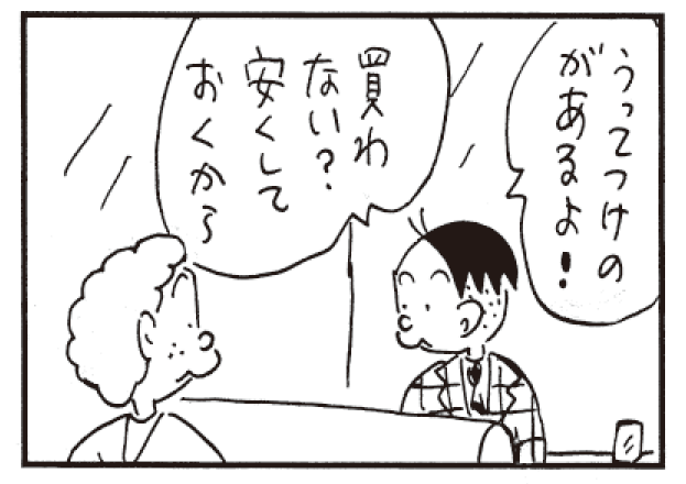 うってつけのがあるよ! 買わない?安くしておくから