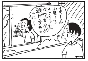あーん買ってもらったクワガタが逃げちゃったー