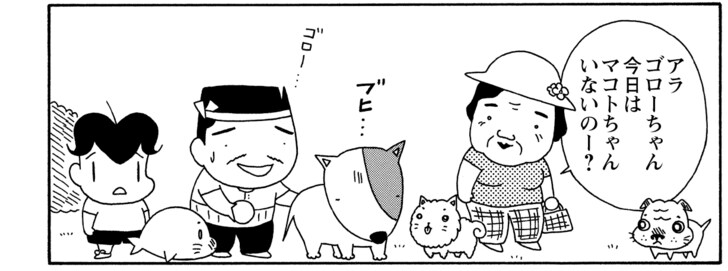 アラゴローちゃん今日はマコトちゃんいないのー?