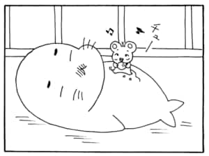 【無料漫画】毎日配信！少年アシベ（225）新人社員が個性的すぎる「吹田とチュッ太」キュートな“ゴマちゃん”をめぐる名作4コマ／森下裕美 24