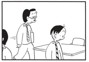 【無料漫画】かりあげクン（1585回）毎日配信！「いす」「たくあん」席に戻って気付いたこととは／植田まさしの画像