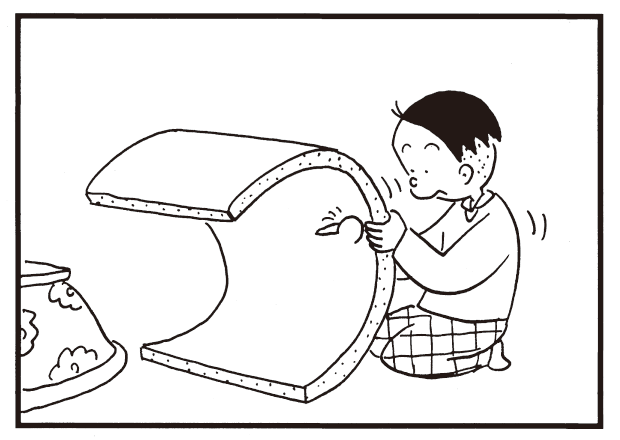 【無料漫画】かりあげクン(762)5月も毎日 配信!「散歩」「なやみ」大きいスポンジを用意して?/植田まさしの画像