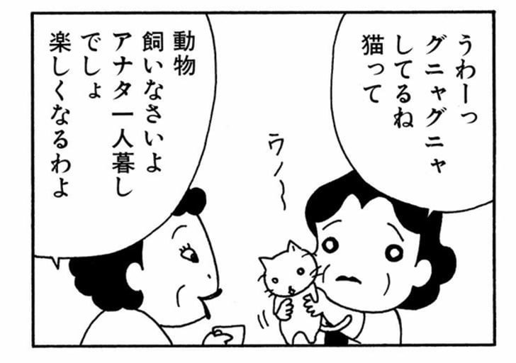 うわーっグニャグニャしてるね猫って　動物飼いなさいよ アナタ一人暮しでしょ 楽しくなるわよ