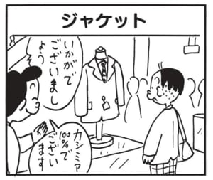 いかがでございましょう カシミア100%でございます