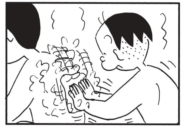 【無料漫画】かりあげクン(1412回)毎日配信!「背中」「おねしょ」ただ背中を流しただけなのに…/植田まさしの画像