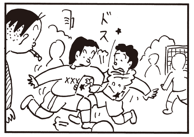 【無料漫画】かりあげクン(638)1月も毎日配信!「目」「大食い」あきらかにファールでは?/植田まさしの画像