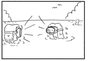 【無料漫画】かりあげクン(1631回)毎日配信!「水中めがね」「ハワイアン バンド」海辺でよからぬ悪だくみ…/植田まさし 3