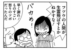 フツウの人間が生霊飛ばすとかぬかすな! 早く謝れ!ものすごい怒りのツボだったんだ