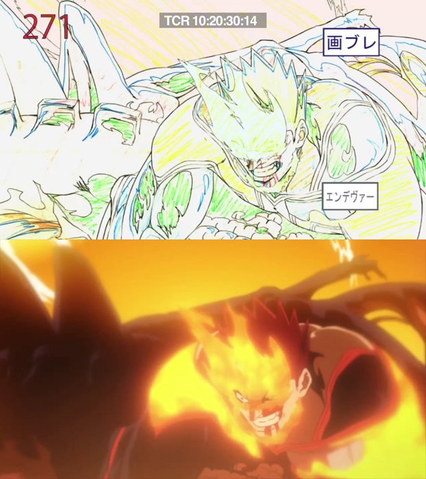 ボンズ手描きアニメの魅力！『僕のヒーローアカデミア』貴重な線撮＆完成版の比較映像が解禁の画像004