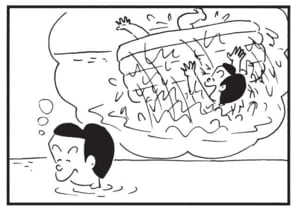 【無料漫画】かりあげクン(1636回)毎日配信!「エアマット」「おばけ屋敷」いたずらしようと近寄ったら…/植田まさし 2