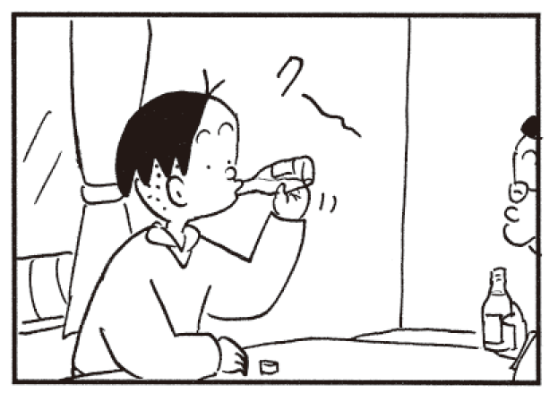 【無料漫画】かりあげクン(422)6月も毎日配信!「屋上」「バー」お腹にいいドリンクを飲んでみたら?/植田まさしの画像